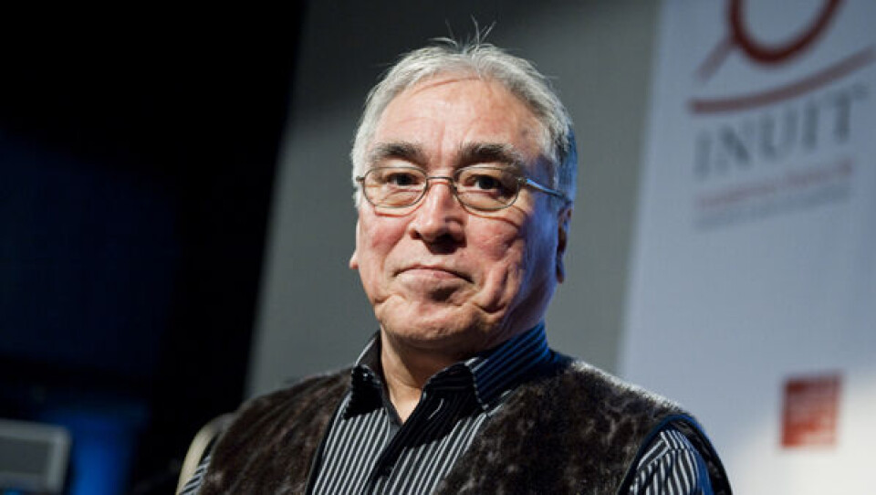 Formanden for ICC Aqqaluk Lynge holder tale på Arctic Frontiers-konferencen