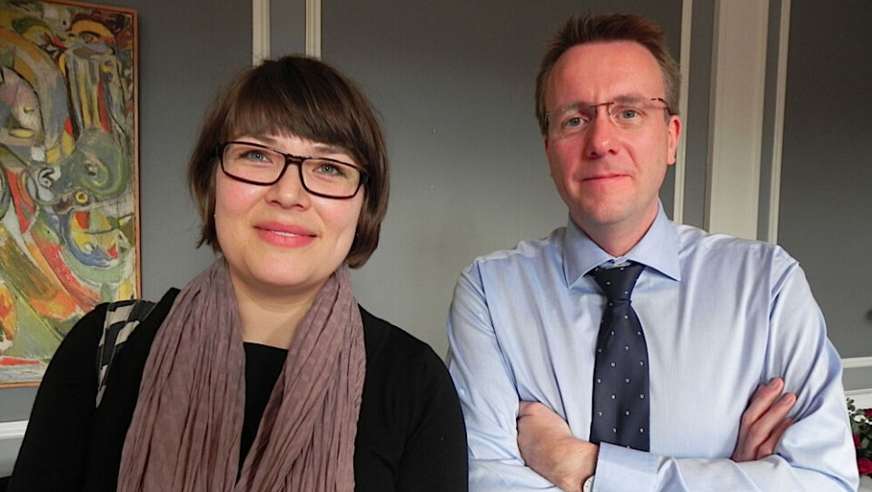 Sara Olsvig, IA, og justitsminister Morten Bødskov fra Socialdemokraterne. Foto: IA Folketingimi