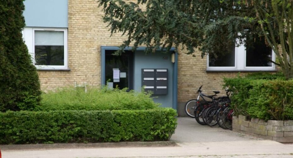 Politiet i Odense kræver fire ugers varetægtsfængsling af de to personer, der var i den 45-årig kvindes lejlighed på Rødegårdsvej i Odense, fredag morgen. Her blev den 45-årig grønlandske kvinde fundet knivdræbt. Foto: Knud Fl. Larsen