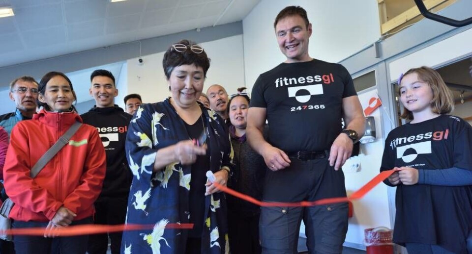Borgmester i Kommune Qeqertalik og ejer af Fitness.gl Allan Juhl, der officielt åbner afdelingen i Aasiaat.