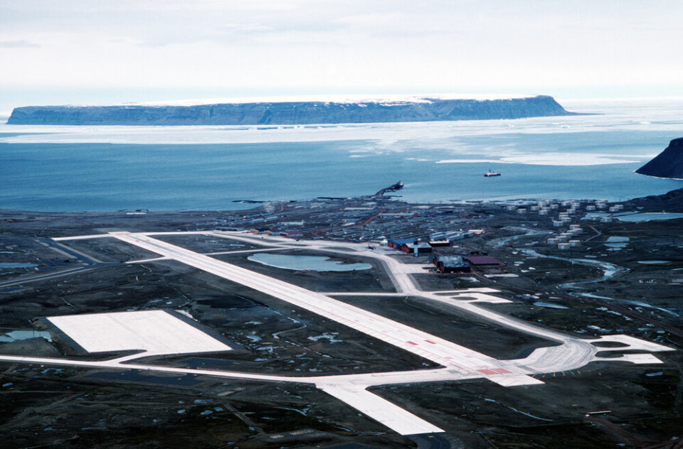 Thule Air Base, luftfoto, lufthavnsområdet, landingsbane