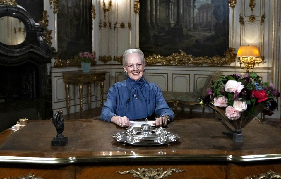Dronning Margrethe holder nytårstalen på Fredensborg Slot, mandag den 31. december 2018.