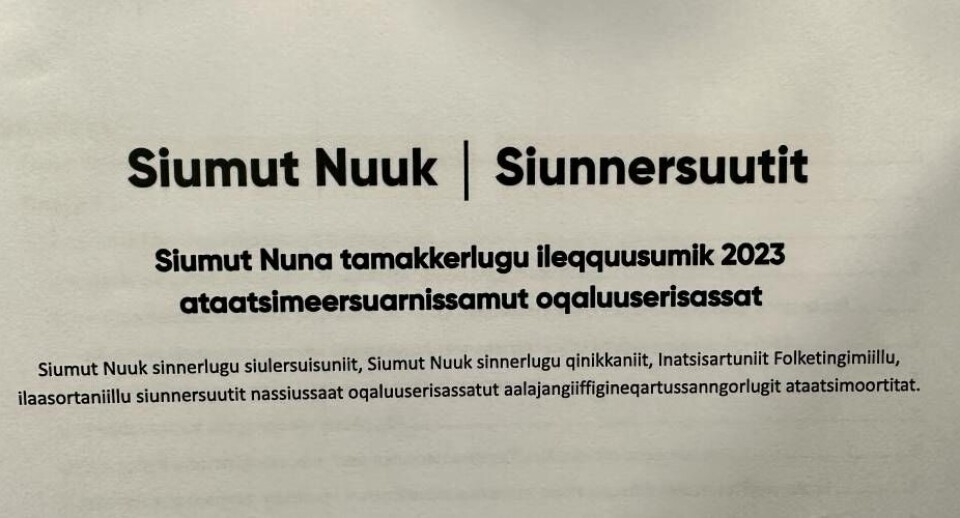 På forsiden erklærer Siumut Nuuk at det er både bestyrelsen på lokalforeningen, folkevalgte som kommunalbestyrelsesmedlemmer, Inatsisartut samt folketinget, der står bag lokalforeningens forslag. To tidligere formænd for lokalafdelingen tager kraftigt afstand til forslagene og kræver at lokalafdelingen skal afholde ekstraordinær generalforsamling.