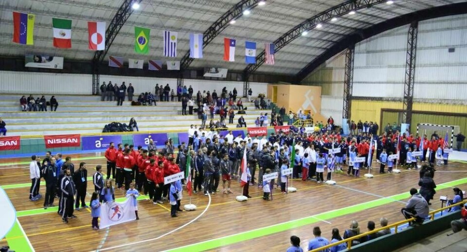 Åbningsceremonien under De Panamerikanske Mesterskaber i Uruguay 2014. Arkivfoto: Knud Fl. Larsen