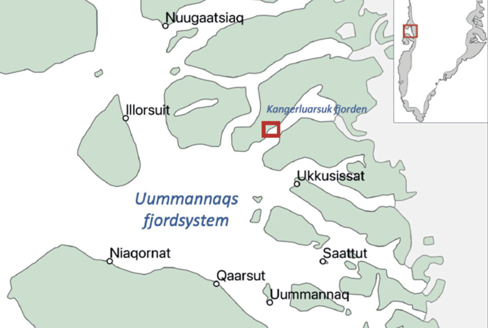 Det nye ustabile fjeldskred er ved Ukkusissat.
