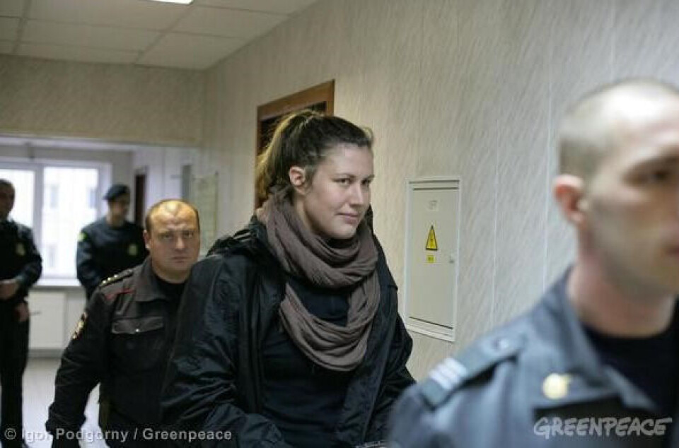 Anne Mie Roer Jensen er en af de 30 greenpeaceaktivister, der sidder i russisk fængsel, da deres skib, Arctic Sunrise, i september blev opbragt af russiske skibe og ført til Murmansk.