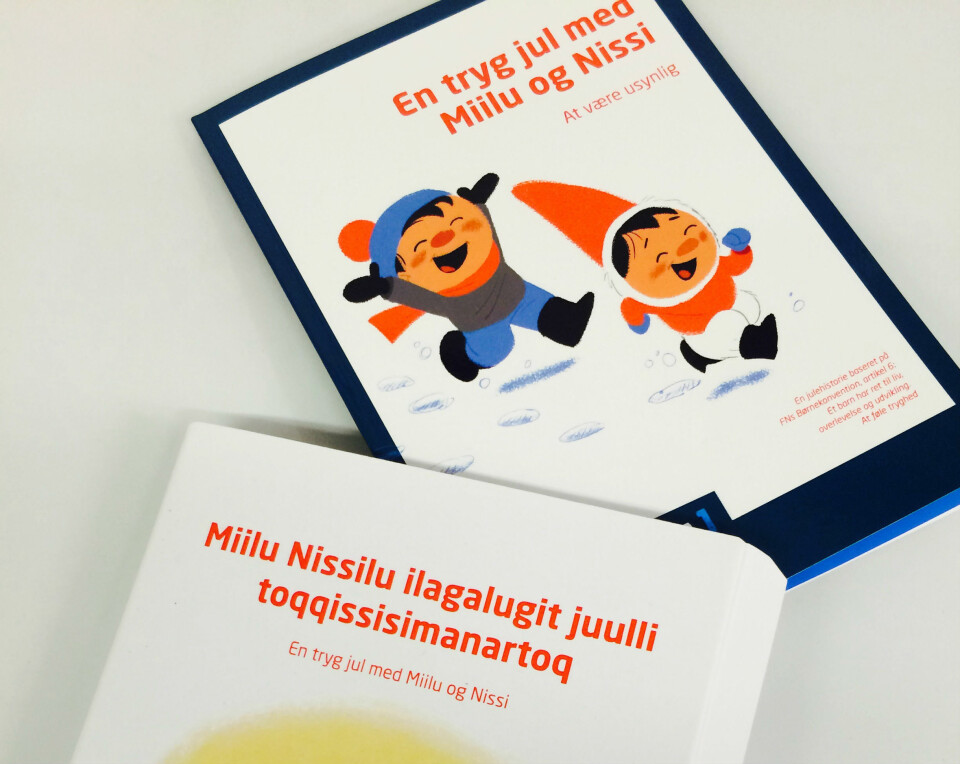 Julebøgerne ‘En tryg jul med Miilu og Nissi’, er en del af oplysningsindsats om børns rettigheder, som skal gives til alle børnehaver Nakuusa Nakuusas julebøger