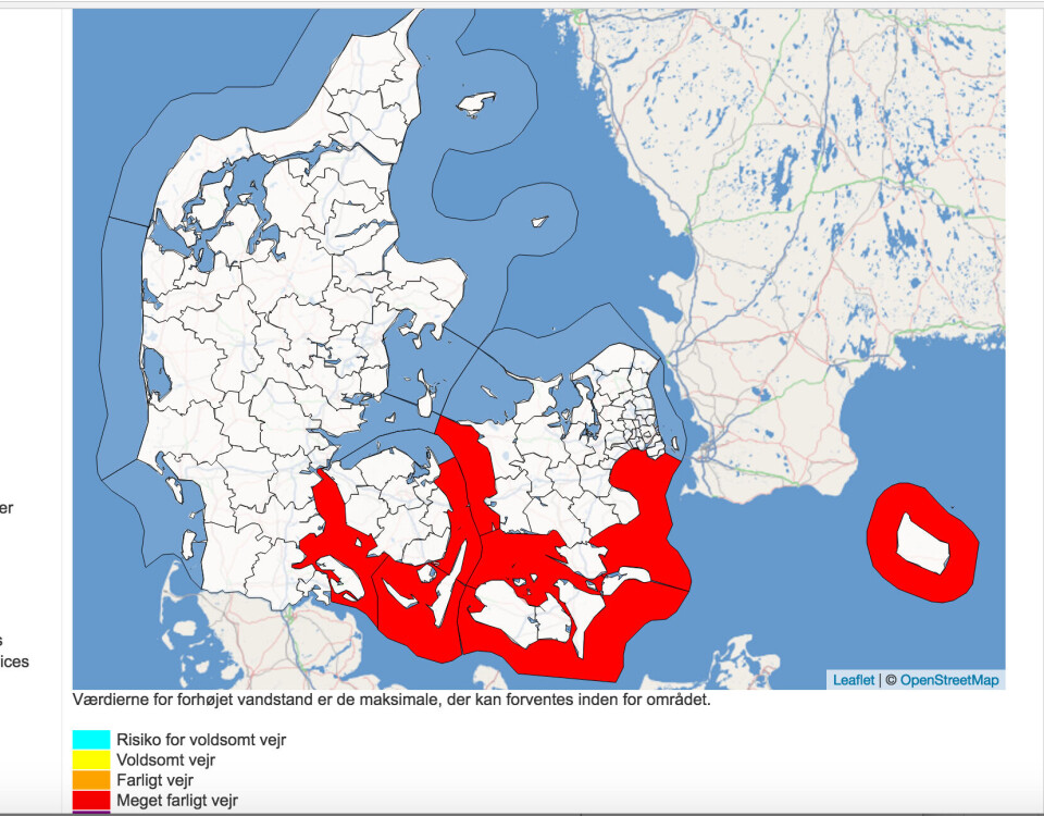 Advarer om farligt vejr i Danmark