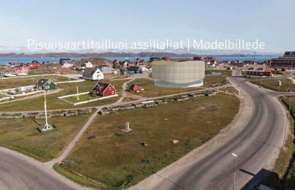 Inatsisartut, parlamentsbygning, Aqqaluks Plads, modelbillede