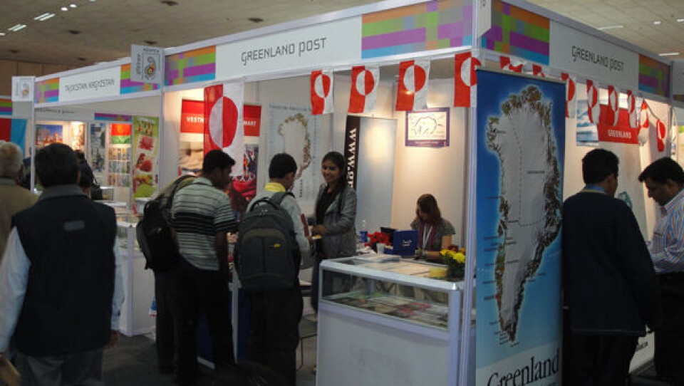 Post Greenlands stand ved 'INDIPEX 2011'. Foto: Post Greenland.