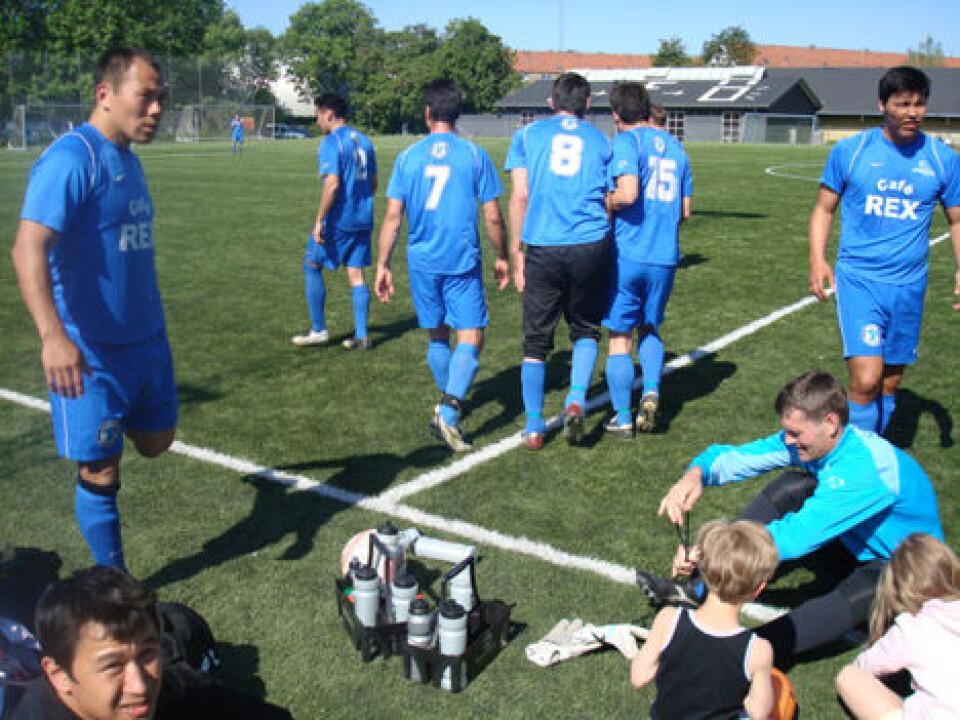 FC Nanoq før en kamp. Arkivfoto.