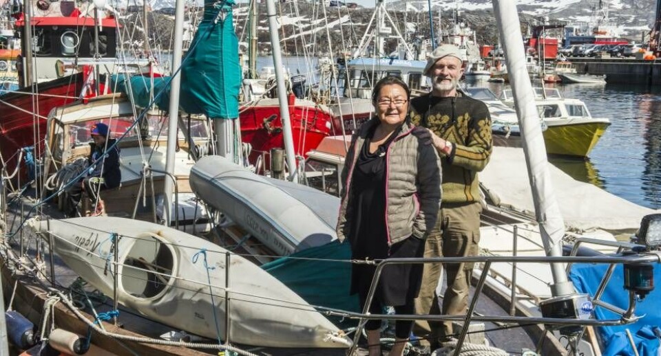 Dorthe og Jens Kjeldsen før de sejlede fra Nuuk for knap to år siden.