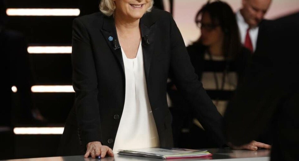 Marine Le Pen under debatten oi går