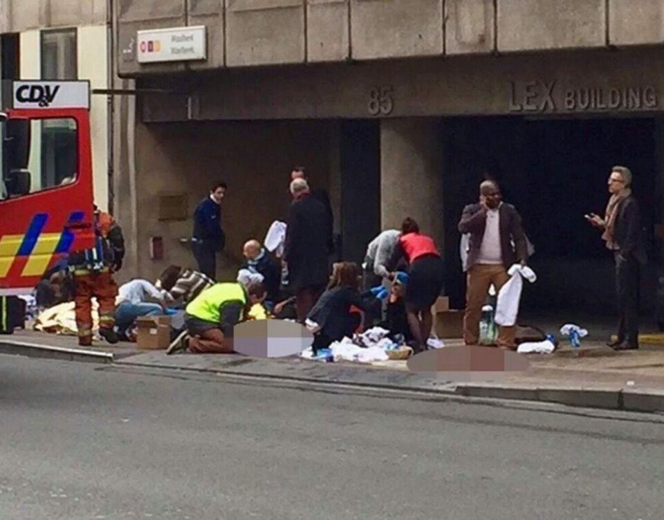 Foto fra metrostationen, hvor et af terrorangrebene fandt sted