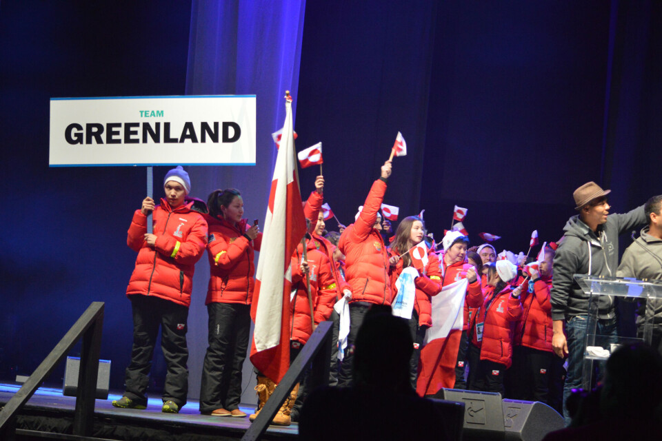 Fra åbningsceremonien ved Arctic Winter Games 2014