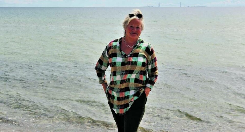 Kirsten Mærsk på stranden i Kerteminde