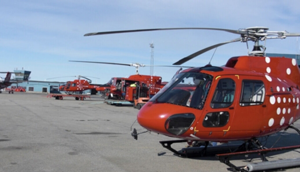To AS-350 helikoptere vil stå klar til at blive indsat operationelt fra deres base i Narsarsuaq. (Arkivfoto)