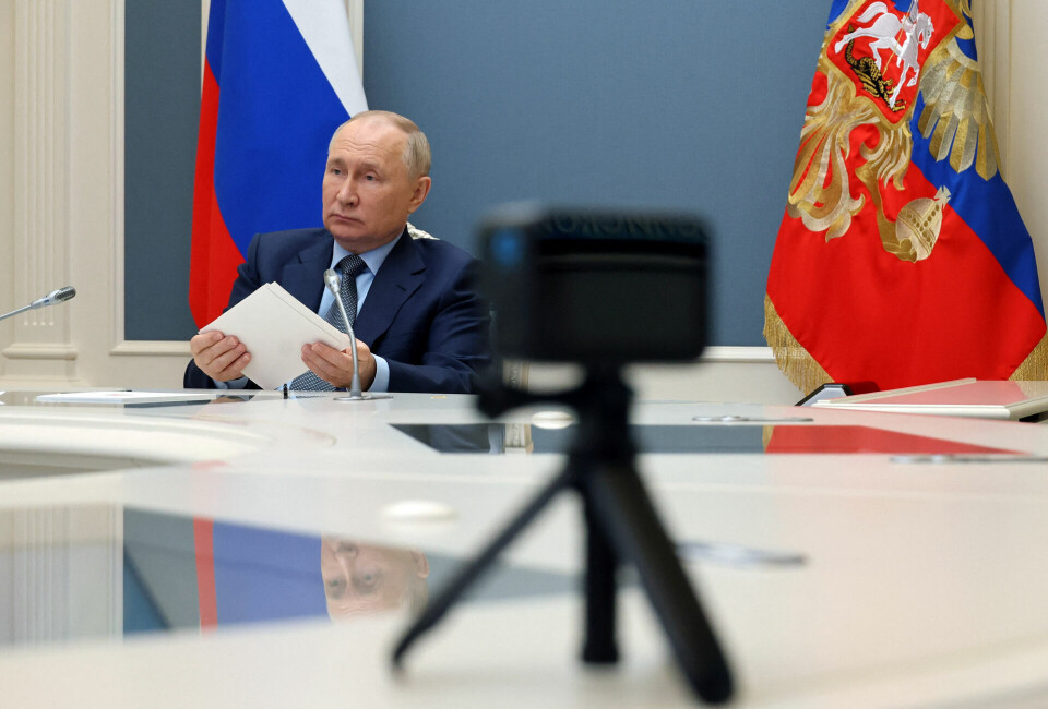 Ruslands præsident, Vladimir Putin, deltog onsdag via video fra Moskva i et ekstraordinært G20-topmøde.
