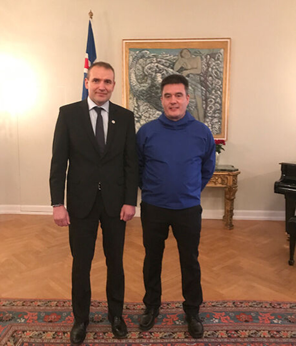 Naalakkersuisut siulittaasuata Kim Kielsenip Islandip præsidentia Gudni Th. Johannesson ataasinngormat naapippaa
