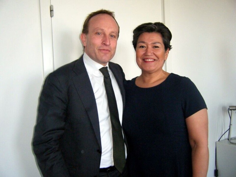 Udenrigsminister Martin Lidegaard fra Radikale Venstre og formand for Naalakkersuisut Aleqa Hammond fra Siumut