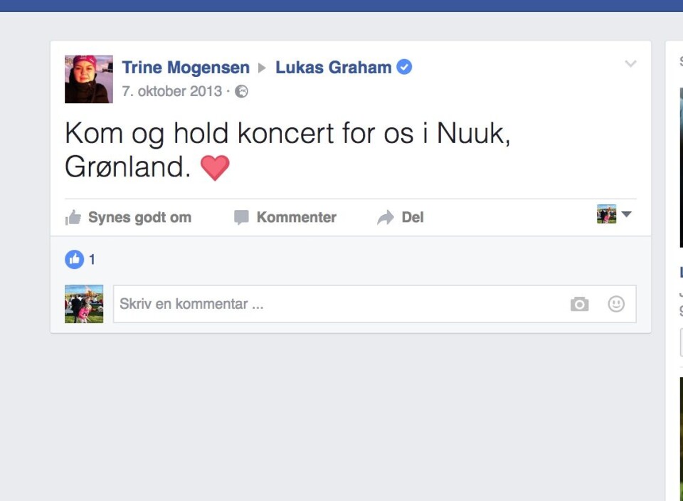 Tillykke Trine, nu kommer han.