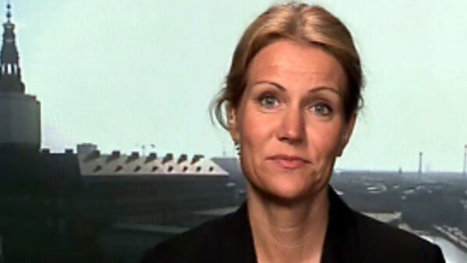 Helle Thorning-Schmidt indrømmer torsdag løgn i forbindelse med forkerte oplysninger om sin ægtemand, Stephen Kinnock. Foto: screendump fra TV2