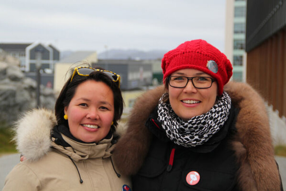 Sara Olsvig, IA, og Doris Jakobsen, Siumut, er er klar til Folketinget. Foto: Benny Kokholm