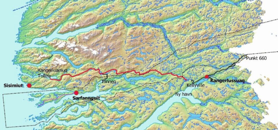 Vejen mellem Kangerluarsuk Tulleq, ved Sisimiut, og Kangerlussuaq vil være omkring 130 kilometer lang