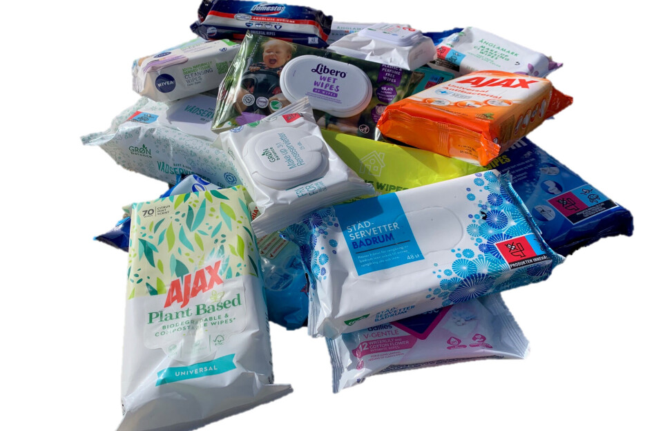 Vådservietter skal i skraldespanden – ikke i toilettet