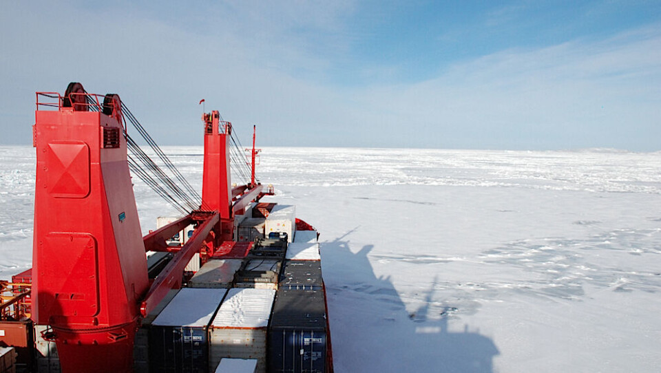 Det kolde vejr fortsætter i hele Grønland, og det betyder store forsinkelser for Royal Arctic Lines skibe. Billedet er et aktivbillede af ”Arina Arctica”. Foto: Royal Arctic Line