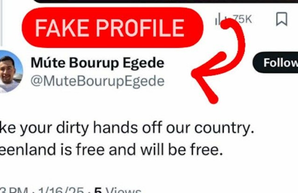 Falsk Múte B. Egede-profil sviner USA til