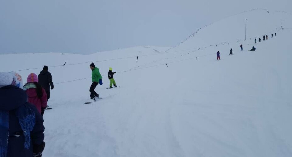 Liften, der er placeret lige nord for Ittoqqortoormiit, strækker sig 200 meter op af skråningen