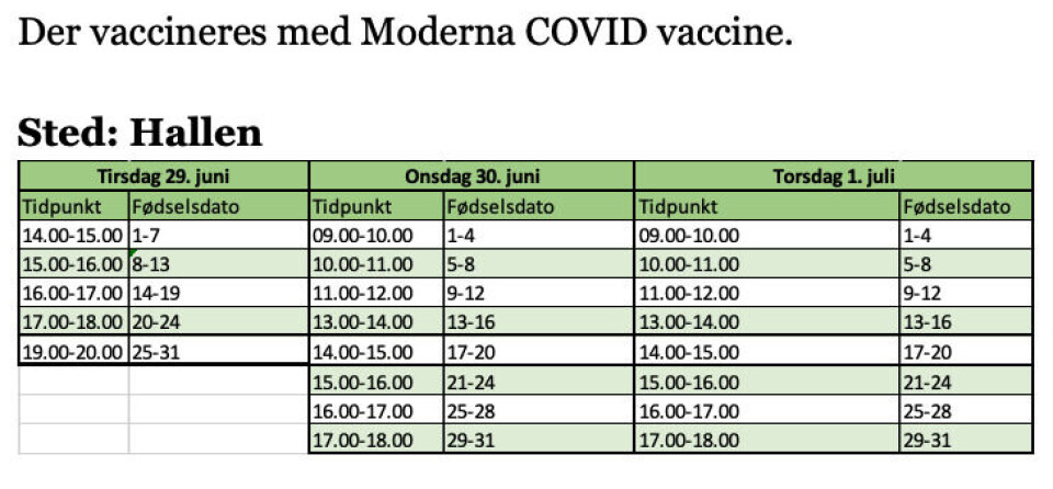 Vaccination i Qaqortoq