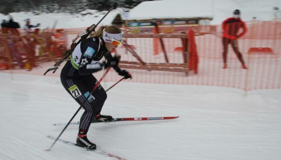 Ukaleq Slettemark ses her under en skiskydningskonkurrence.