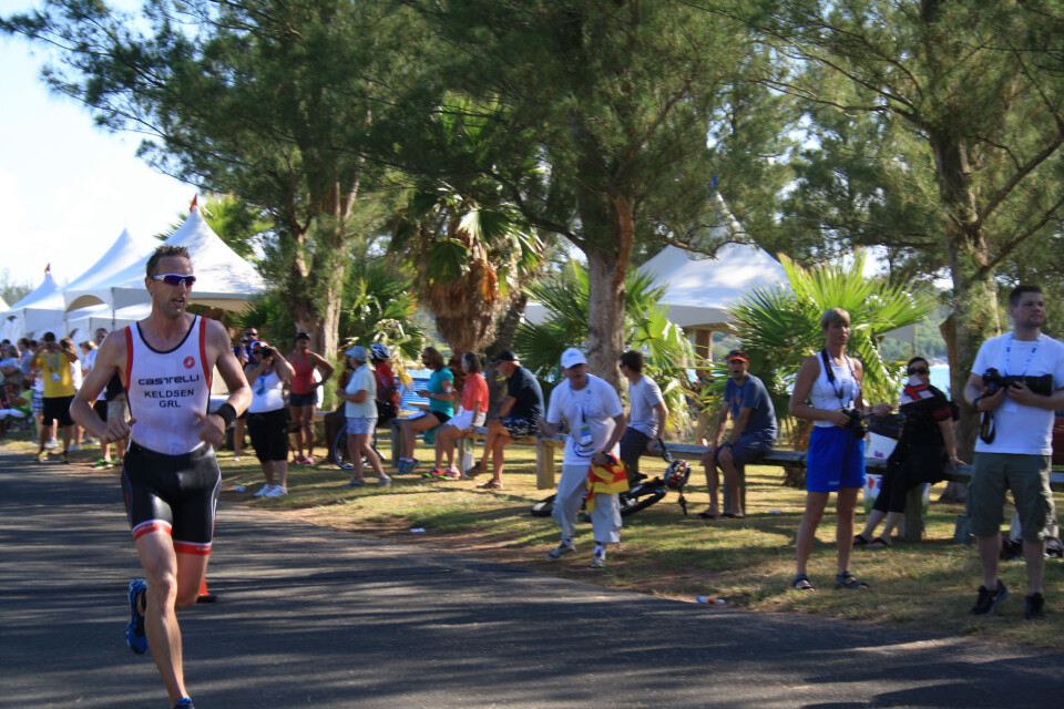 Christian Keldsen skal med til Island Games 2015 på Jersey i triatlon, som består af cykling, svømning og løb. Han deltog også ved Island Games 2013 på Bermuda, hvor billedet er fra