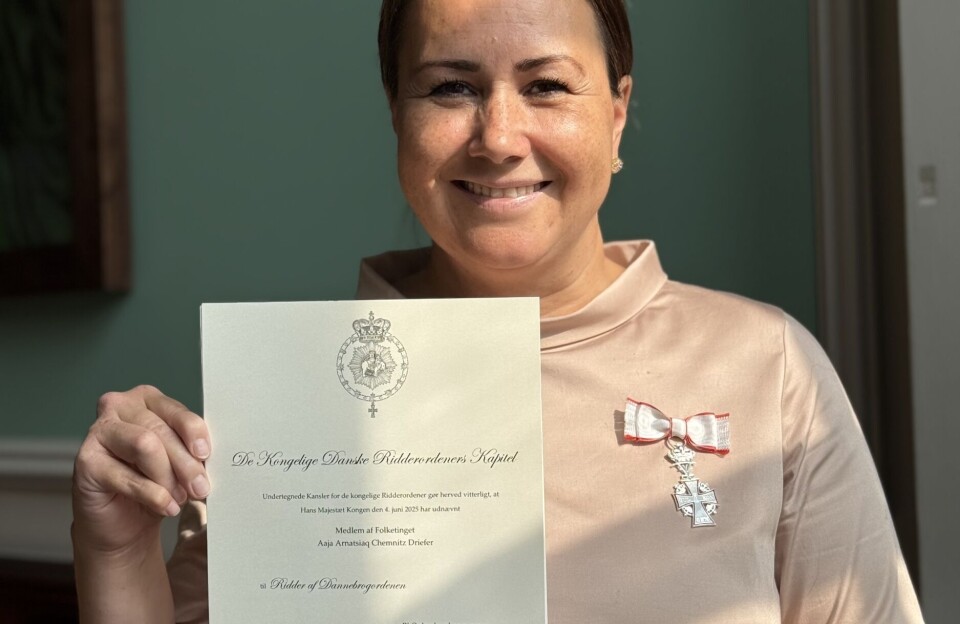 Ridderkors til folketingsmedlem fra Grønland