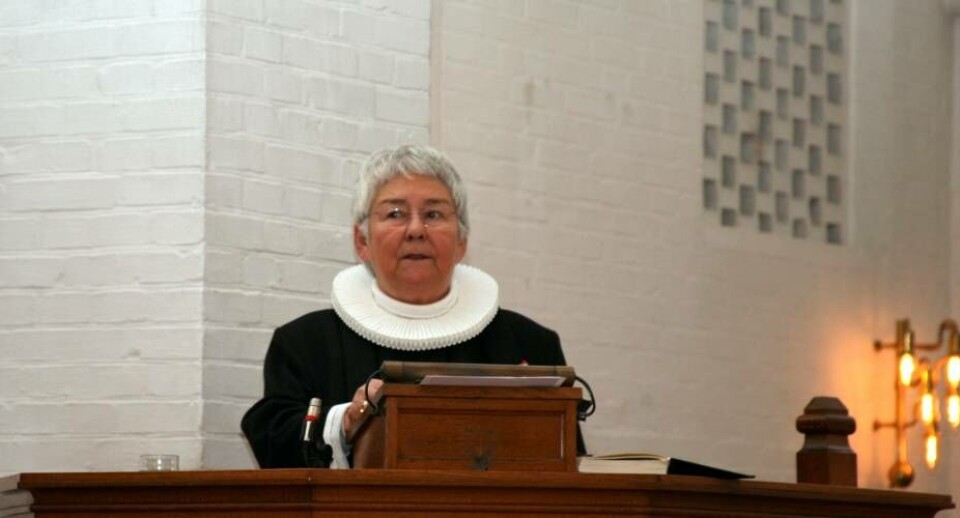 Domprovst emerita Emma Balslev skal igen prædike i Thomas Kingos Kirke i Odense. Foto: Knud Fl. Larsen Thomas Kingos Kirke er igen rammen om en grønlandsk gudstjeneste. Foto: Knud Fl. Larsen