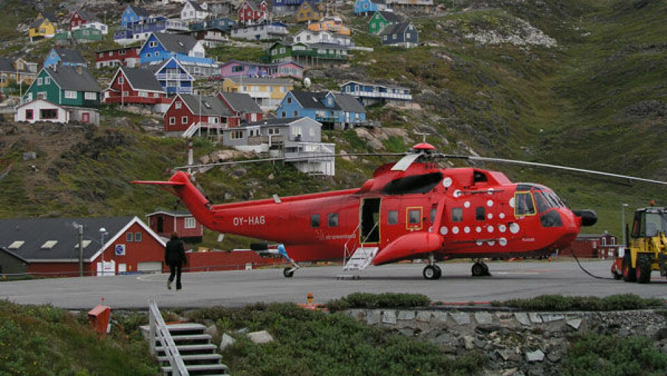 Heliporten i Qaqortoq.