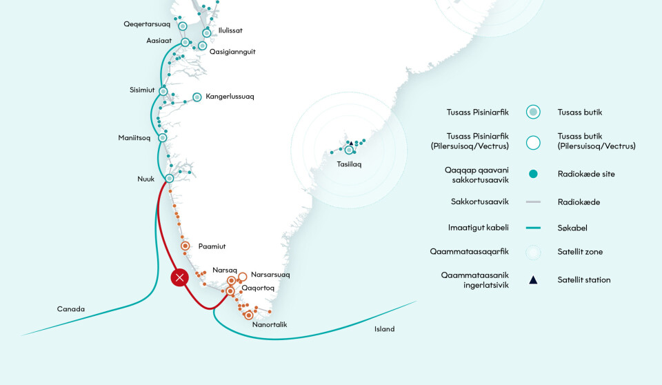 Midt i august vil påbegynde en nødvendig reparation af søkablet syd for Nuuk. Tusass