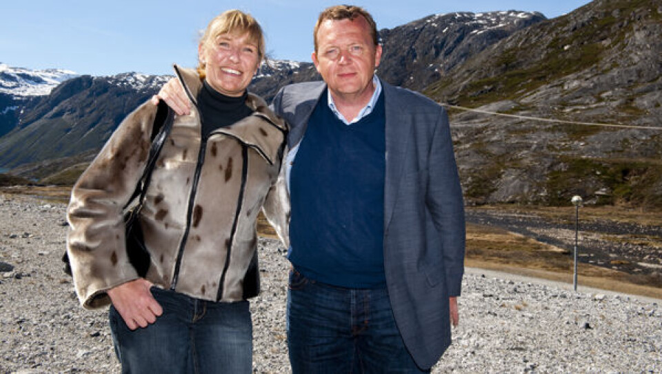Sólrun og Lars Løkke Rasmussen under et besøg i Buksefjorden i forbindelse med rigsmødet i Nuuk i juni måned. Foto Leiff Josefsen.