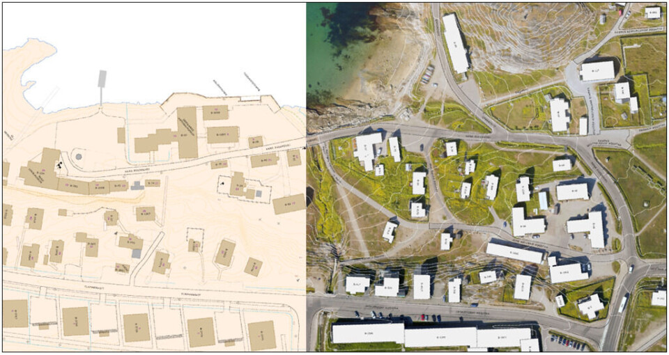 Asiaqs kort over kolonihavnen i Nuuk.