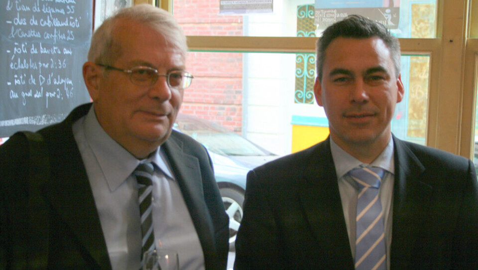 Borgmesteren i Trouville-sur-Mer Christian Cardon og Palle Christiansen. Foto: Chile Martinussen