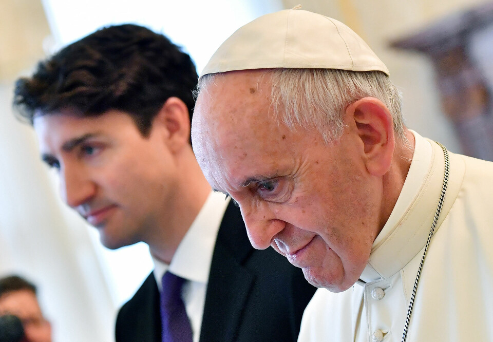 Pope Francis meets Canadas Prime Minister Justin Trudeau during a private audience at the Vatican, May 29, 2017.