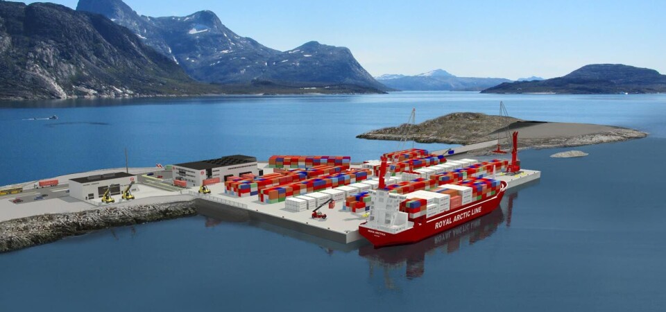 Grafik af containerterminal i Nuuk