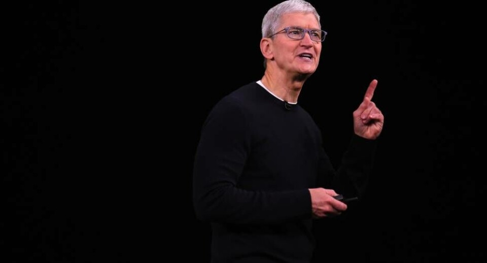 Apples direktør Tim Cook ved lanceringen af de nye iPhones.