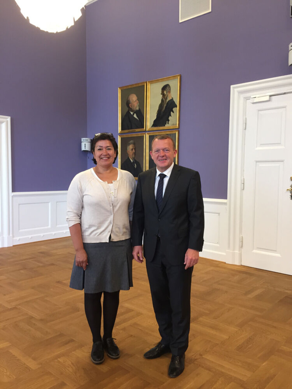 Siumuts folketingsmedlem Aleqa Hammond med statsminister Lars Løkke Rasmussen, da de forleden holdt møde. Aleqa Hammond, Lars Løkke Rasmussen