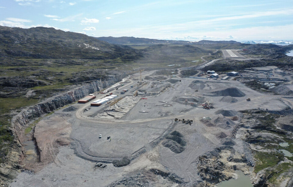 Billedet taget tidligere denne måned af lufhavnsbyggeriet i Ilulissat