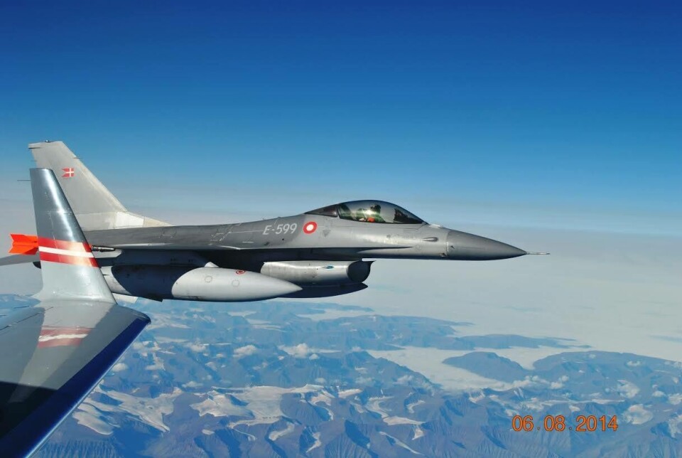 I alt tre F16-fly har i denne uge fløjet i Grønland