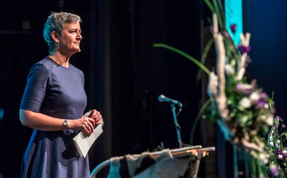 Margrethe Vestager holdt en tale på Future Greenland-konferencen, hvor hun manede til øget samarbejde Europa og Grønland imellem.
