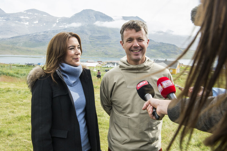 Kronprinsparret fotograferet under deres besøg i Grønland i sommeren 2014